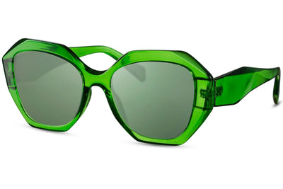 Lunette de Soleil Oversize Géométrique Verte