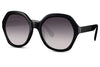 Lunette de Soleil Oversize Hexagonales Noir