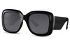 Lunette de Soleil Oversize Noir Rétro