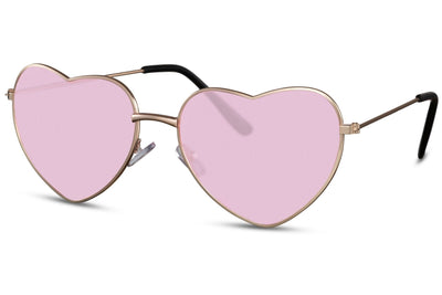 Lunette de Soleil Rétro Coeur Rose Doré