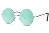 Lunette de Soleil Rétro Ronde Turquoise