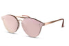 Lunette de Soleil Rose Double Pont Rose Pâle