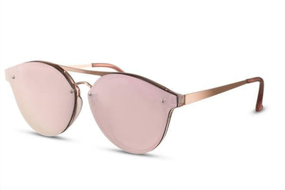 Lunette de Soleil Rose Double Pont Rose Pâle