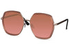 Lunette de Soleil Rose Hexagonales Demi Monture