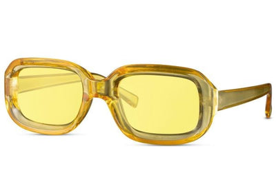 Lunette de Soleil Transparente Jaune Ovale